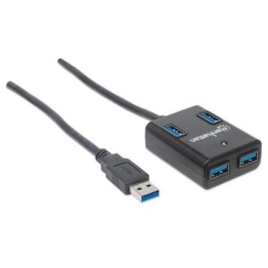 4 Port USB 3.0 Hub Black